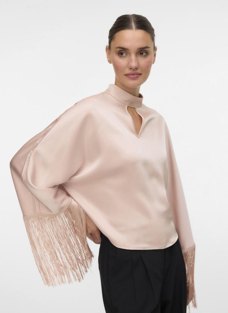 فيرو مودا توب أومايا بأكمام طويلة وياقة عالية - Image 1